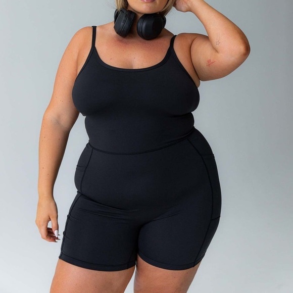 Princess Polly Black Feel Good Contour Activewear Catsuit Size 18 - Picture 3 of 9